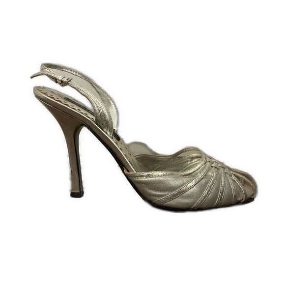 laundry by shelli segal Silver Stiletto High Heels Slingback 8 - Picture 1 of 5